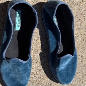Navy Velvet Ballet Flats